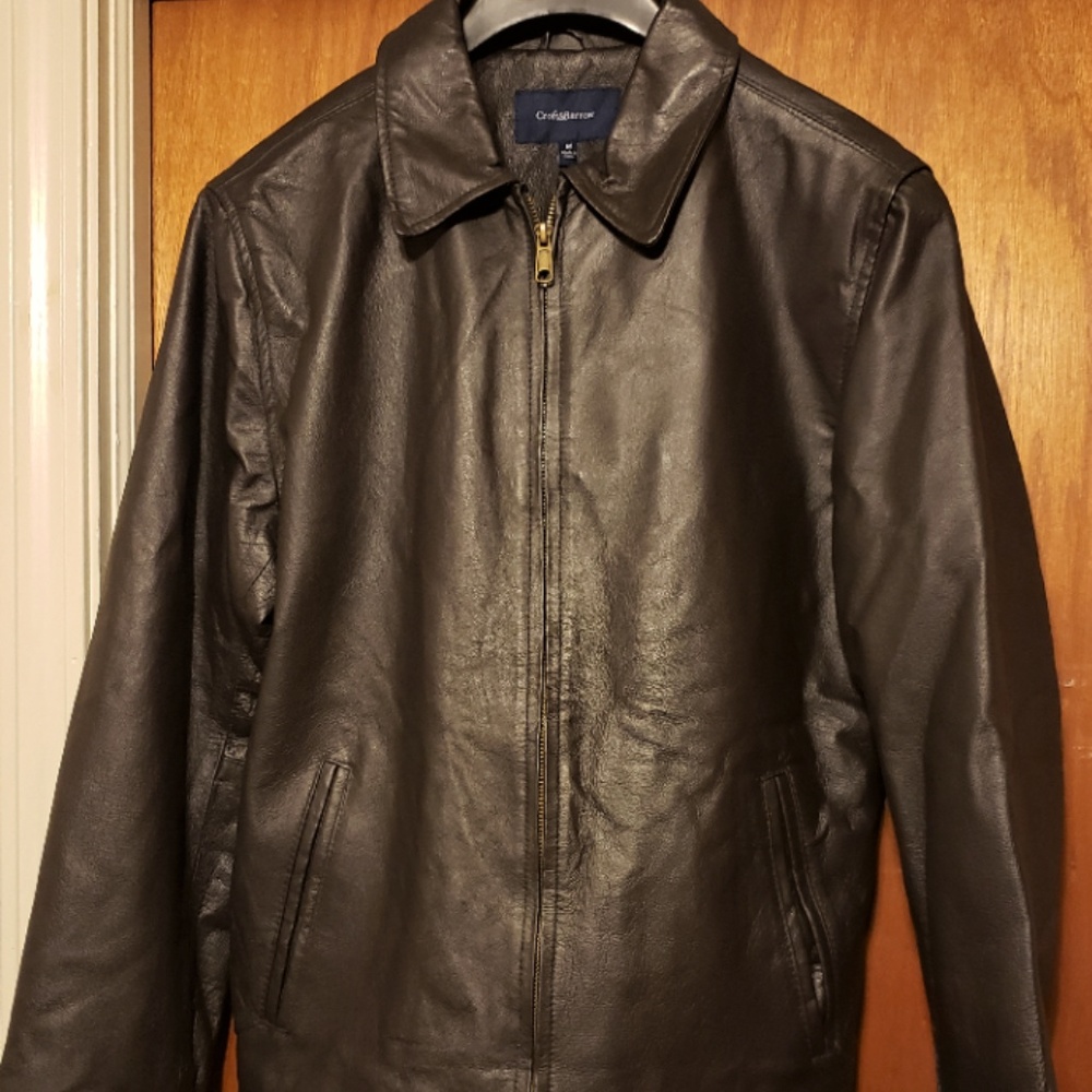 CROFT & BARROW BROWN SOFT LEATHER JACKET